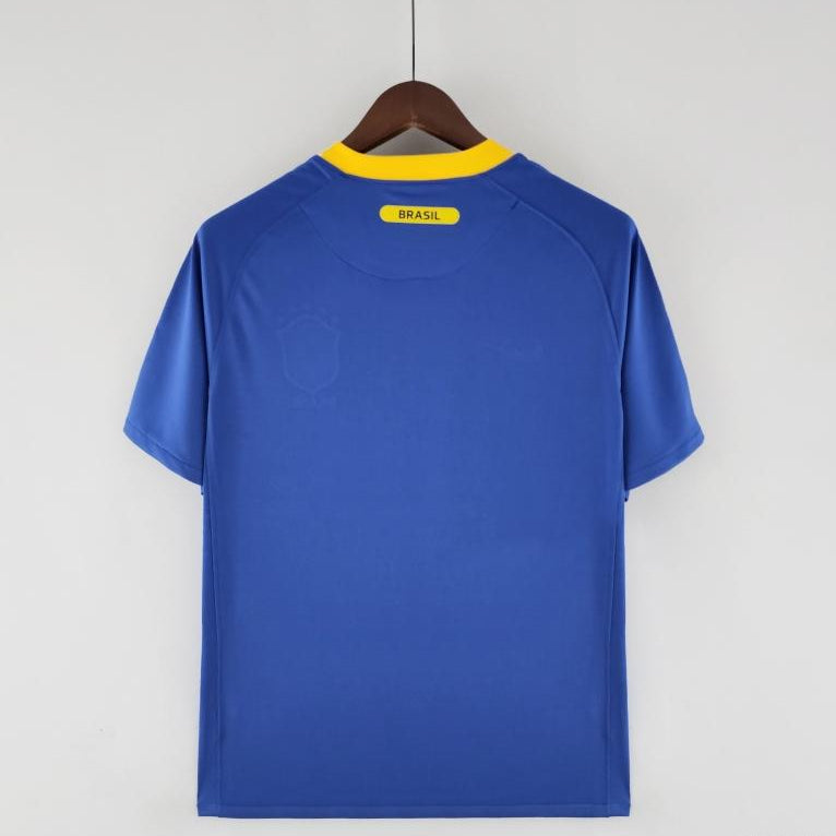 Brazil away kit 2010 back view classic blue shirt
