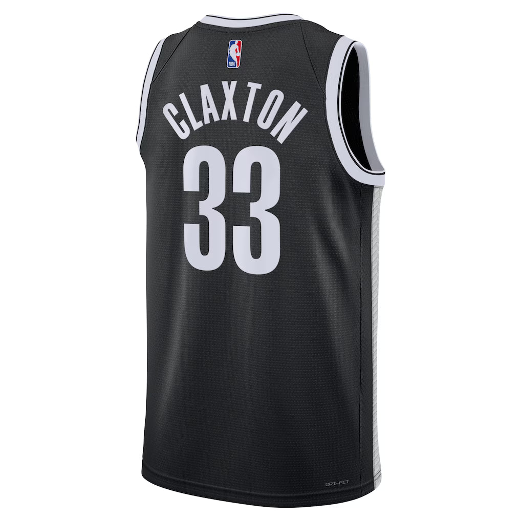 Brooklyn Nets Nic Claxton #33 Icon Edition Jersey Back View