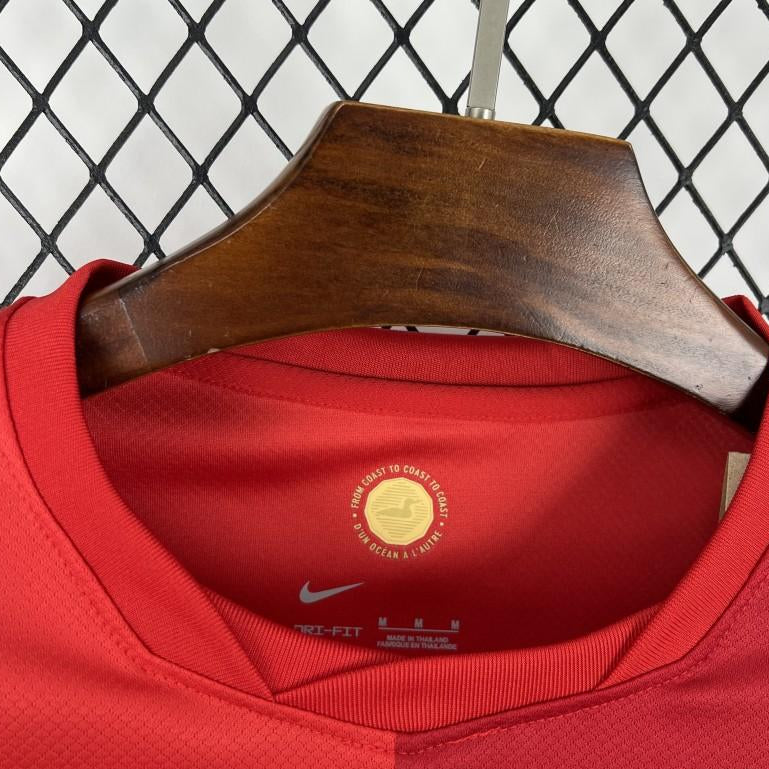 Canada 2026 World Cup home jersey red football shirt crest view
