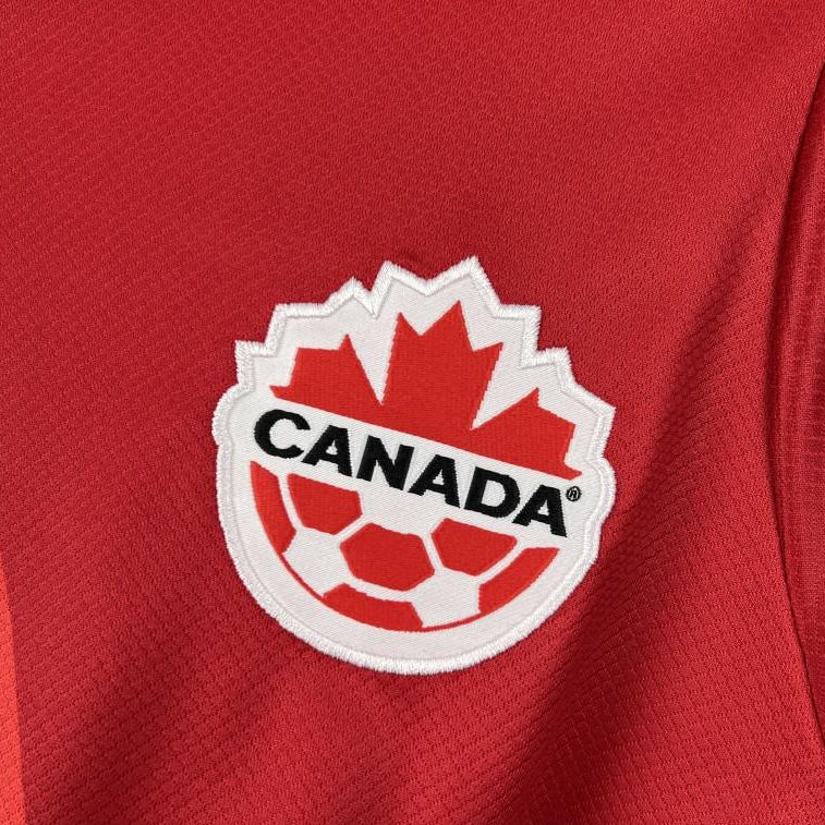 Canada 2026 World Cup home jersey red football shirt logo view
