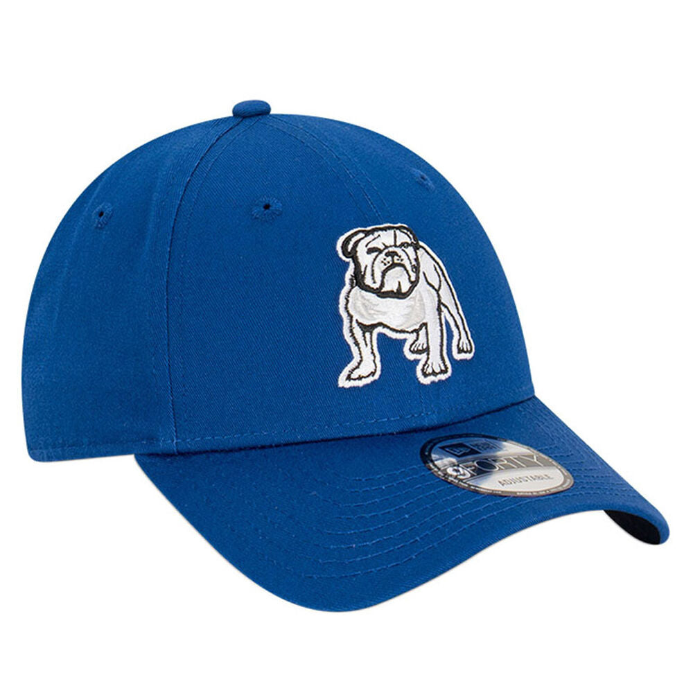 Canterbury-Bankstown Bulldogs Blue 9FORTY Adjustable Cap angled view with curved brim