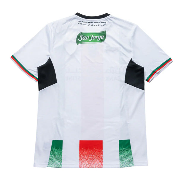 CD Palestino 2024/25 home jersey white with red and green vertical stripes back view