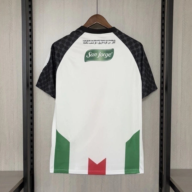 CD Palestino 2025/26 home jersey white with red green black design back view