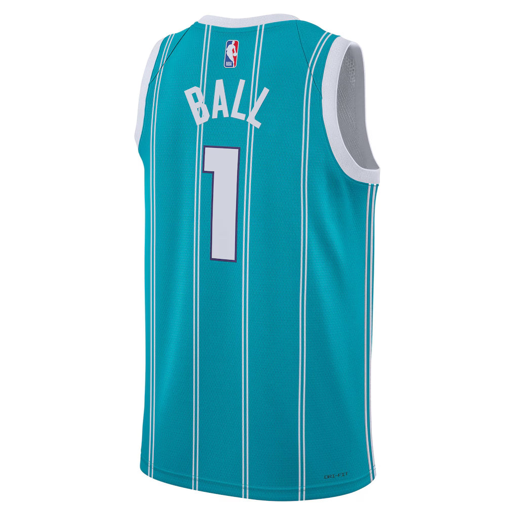 LaMelo Ball #1 Charlotte Hornets Teal Jersey Back