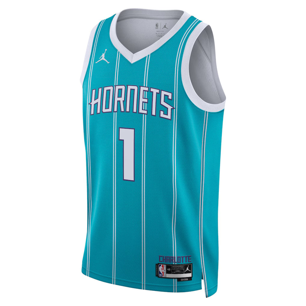 Charlotte Hornets LaMelo Ball #1 Teal Swingman Jersey Front