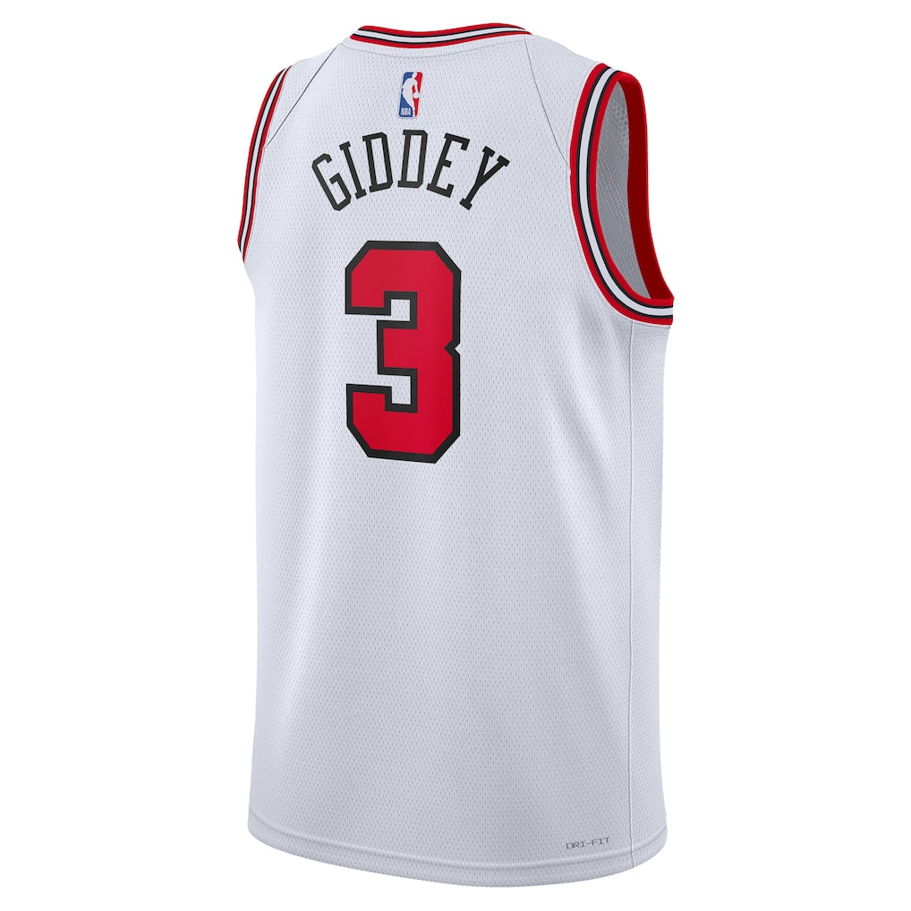 Chicago Bulls Josh Giddey #3 Association Edition Swingman Jersey back view