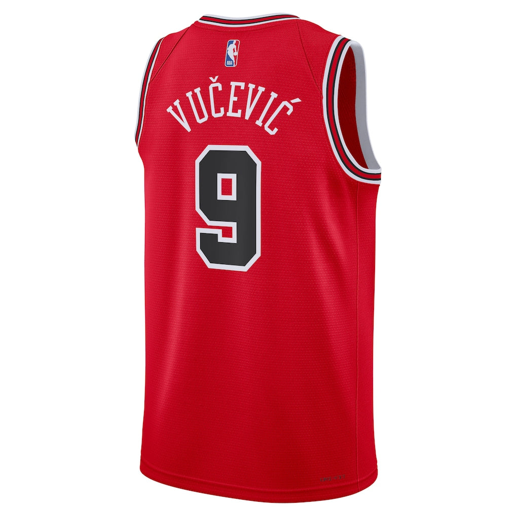 Chicago Bulls Nikola Vučević #9 Icon Edition Swingman Jersey back view