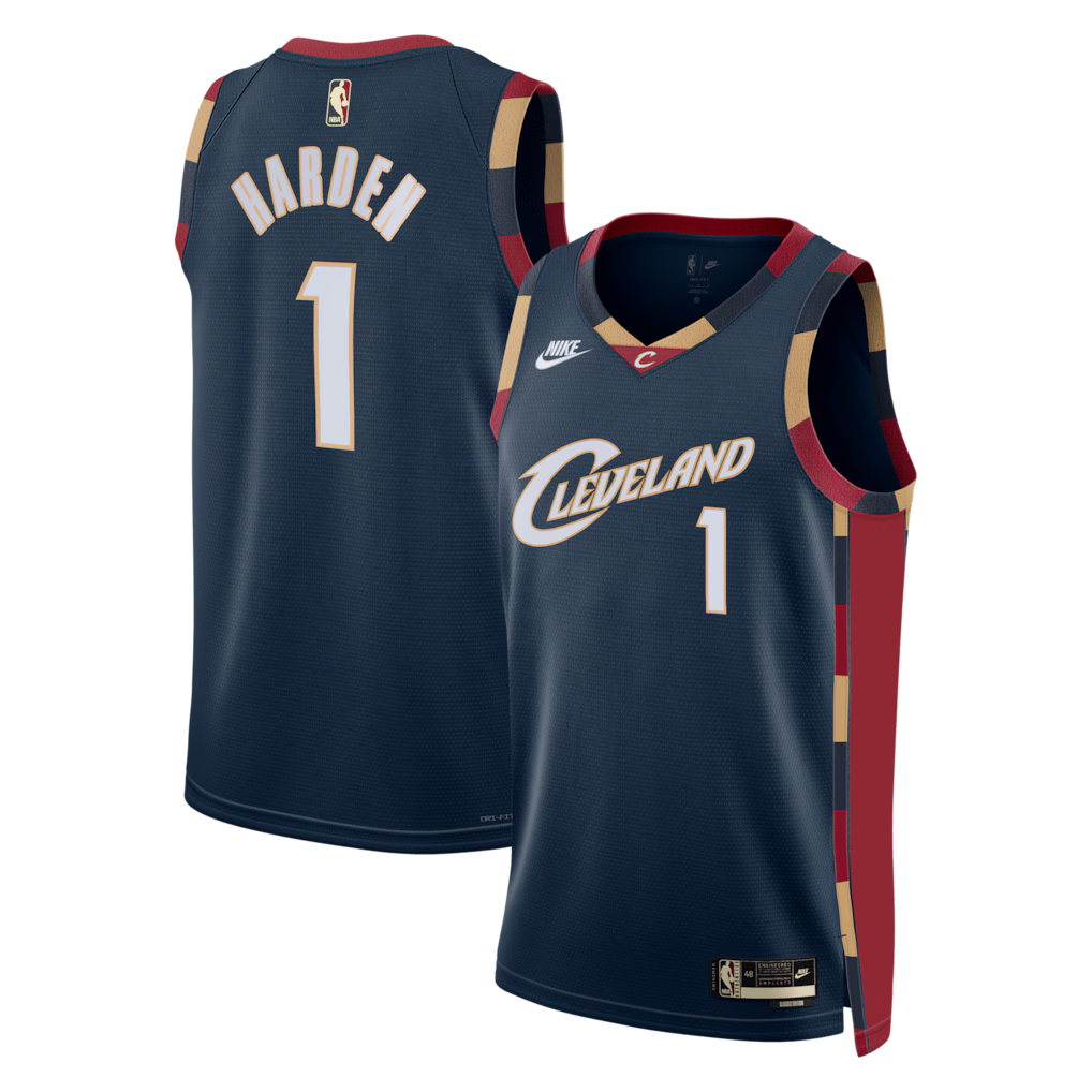 Cleveland Cavaliers James Harden #1 Classic Edition Swingman Jersey front and back view