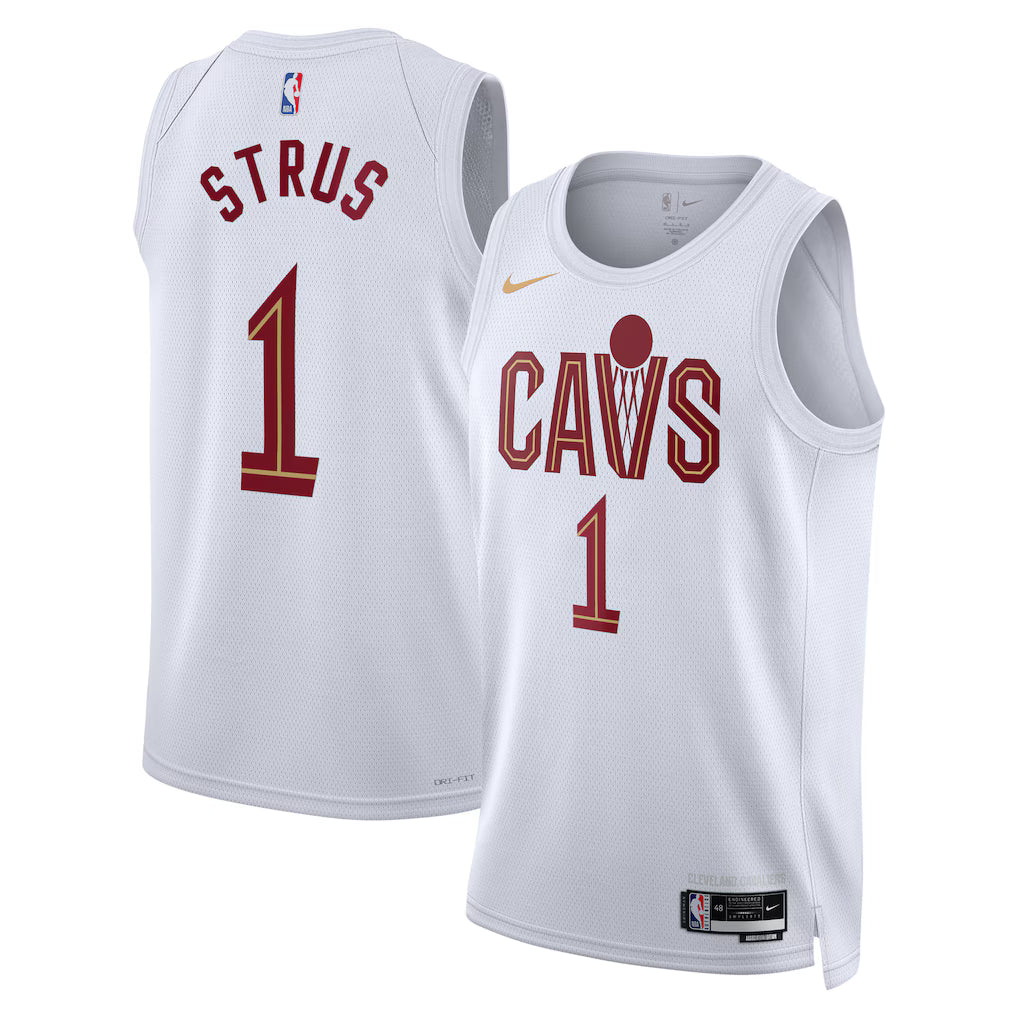 Cleveland Cavaliers Max Strus #1 Association Edition Swingman Jersey front and back view