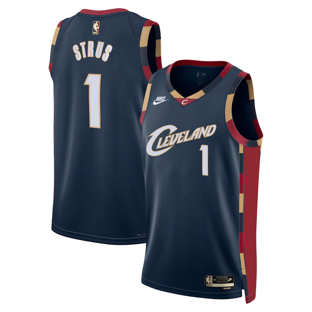 Cleveland Cavaliers Max Strus #1 Classic Edition Swingman Jersey front and back view