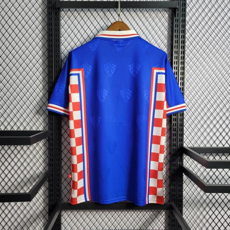 Croatia away kit 1998 back view blue jersey
