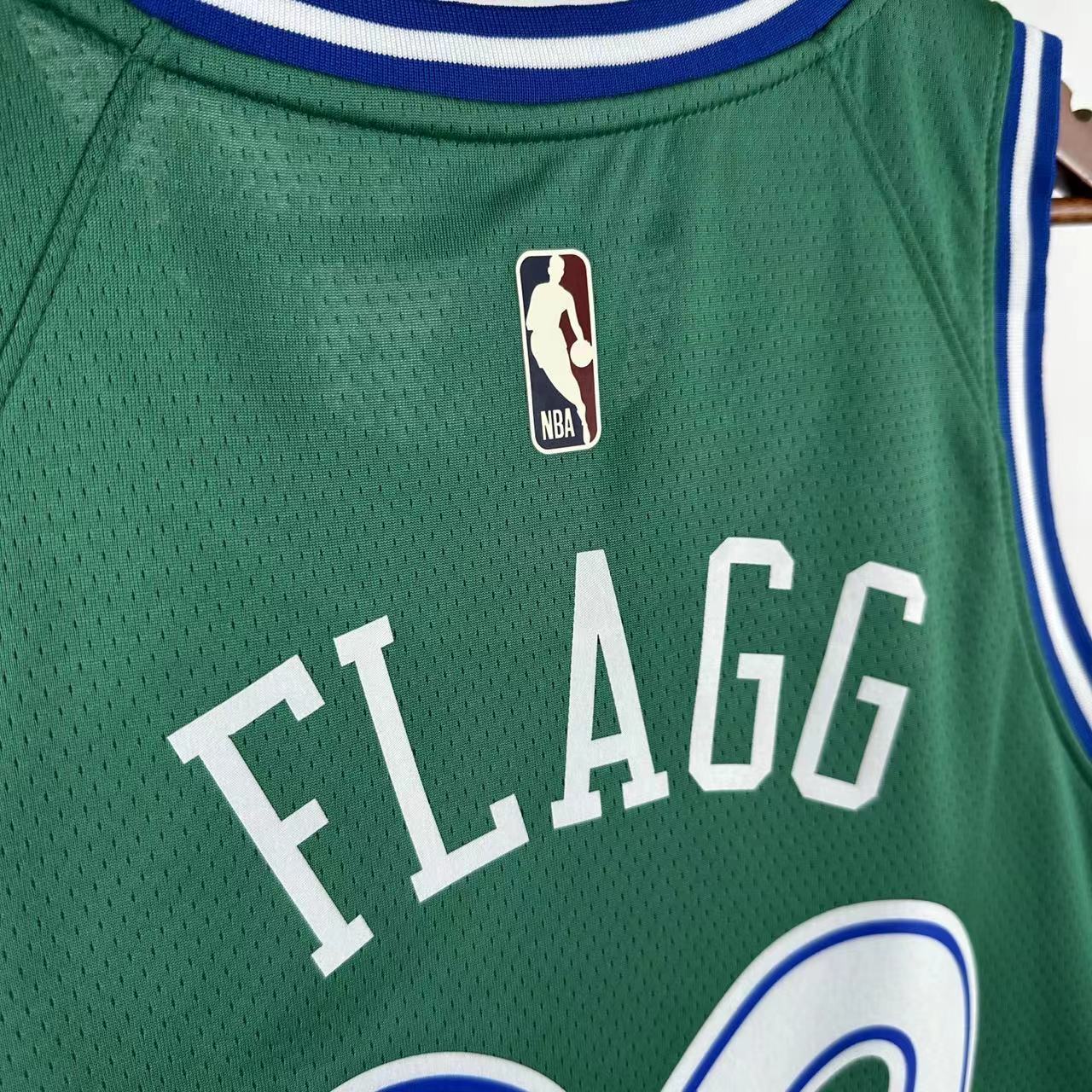 Dallas Mavericks 2025/26 green edition swingman jersey Cooper Flagg number 32 front and back view