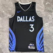 Dallas Mavericks City Edition Anthony Davis jersey black and blue number 3 front view