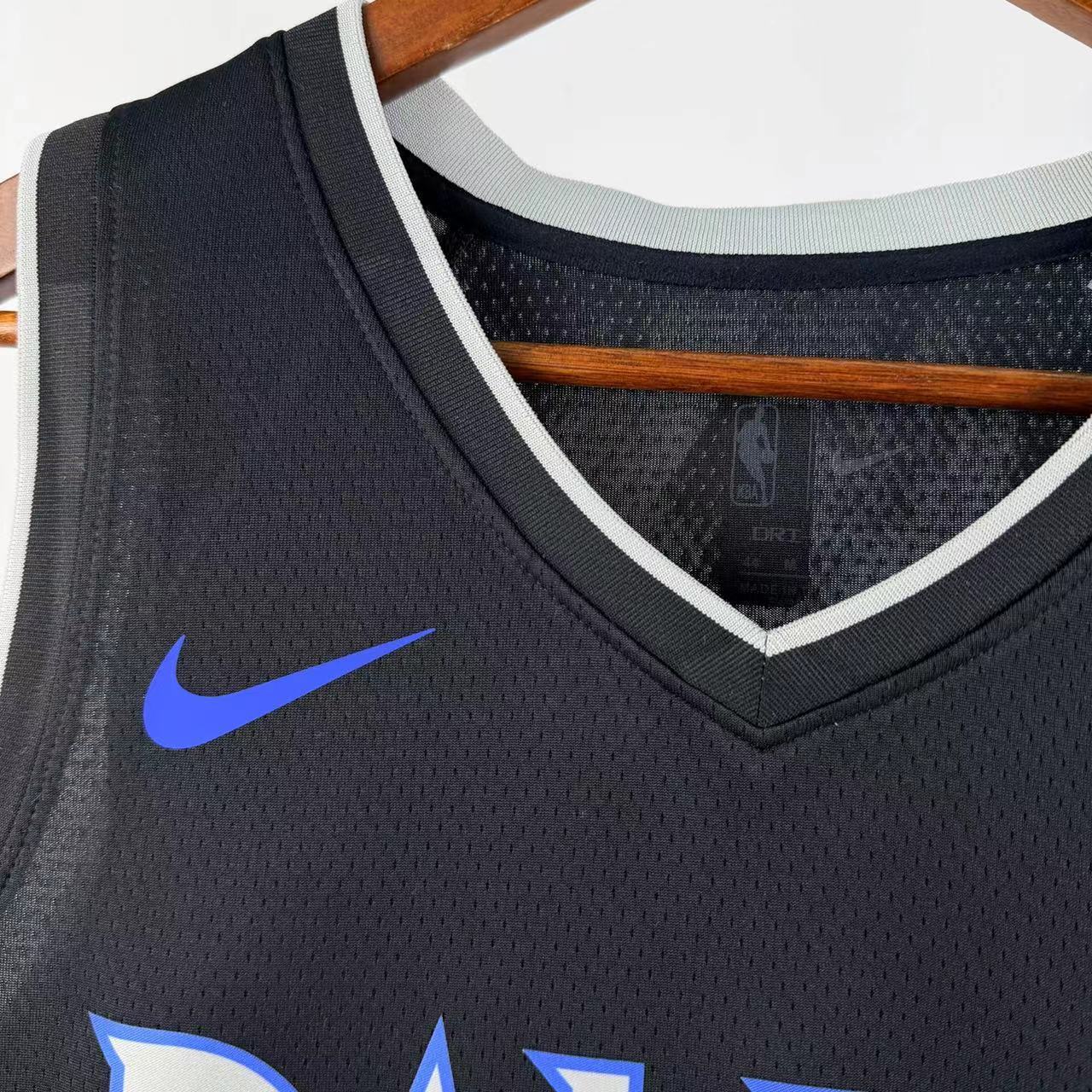 Dallas Mavericks City Edition Anthony Davis jersey black and blue number 3 front view