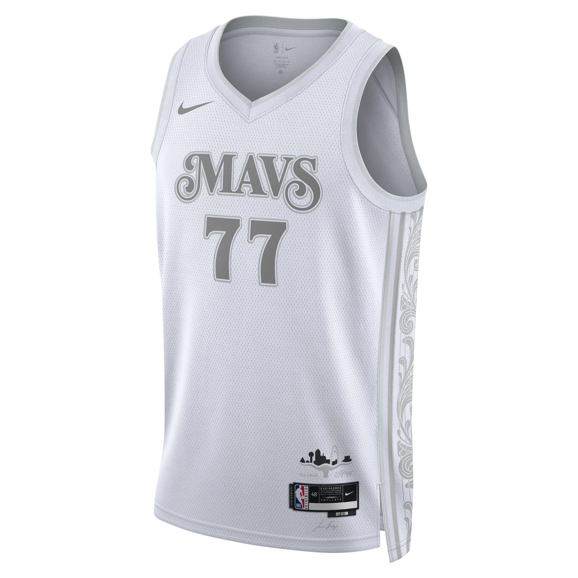 Dallas Mavericks Luka Dončić 77 City Edition jersey front view white