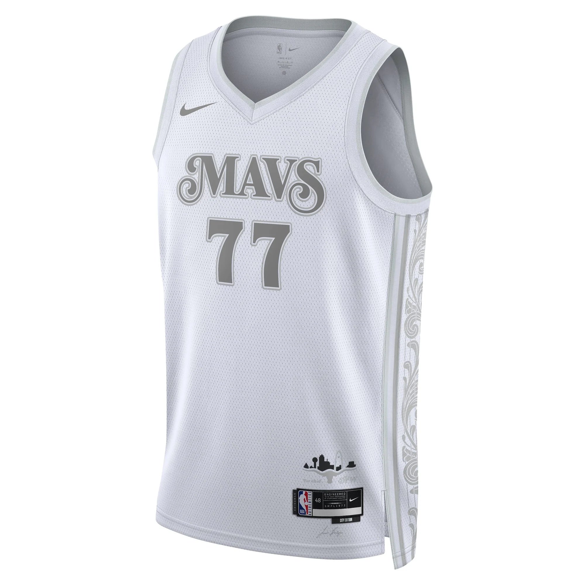 Dallas Mavericks Luka Dončić 77 City Edition jersey front view white