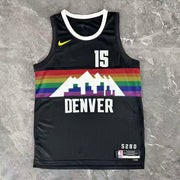 Denver Nuggets 2025/26 City Edition Nikola Jokic jersey number 15 rainbow skyline front view