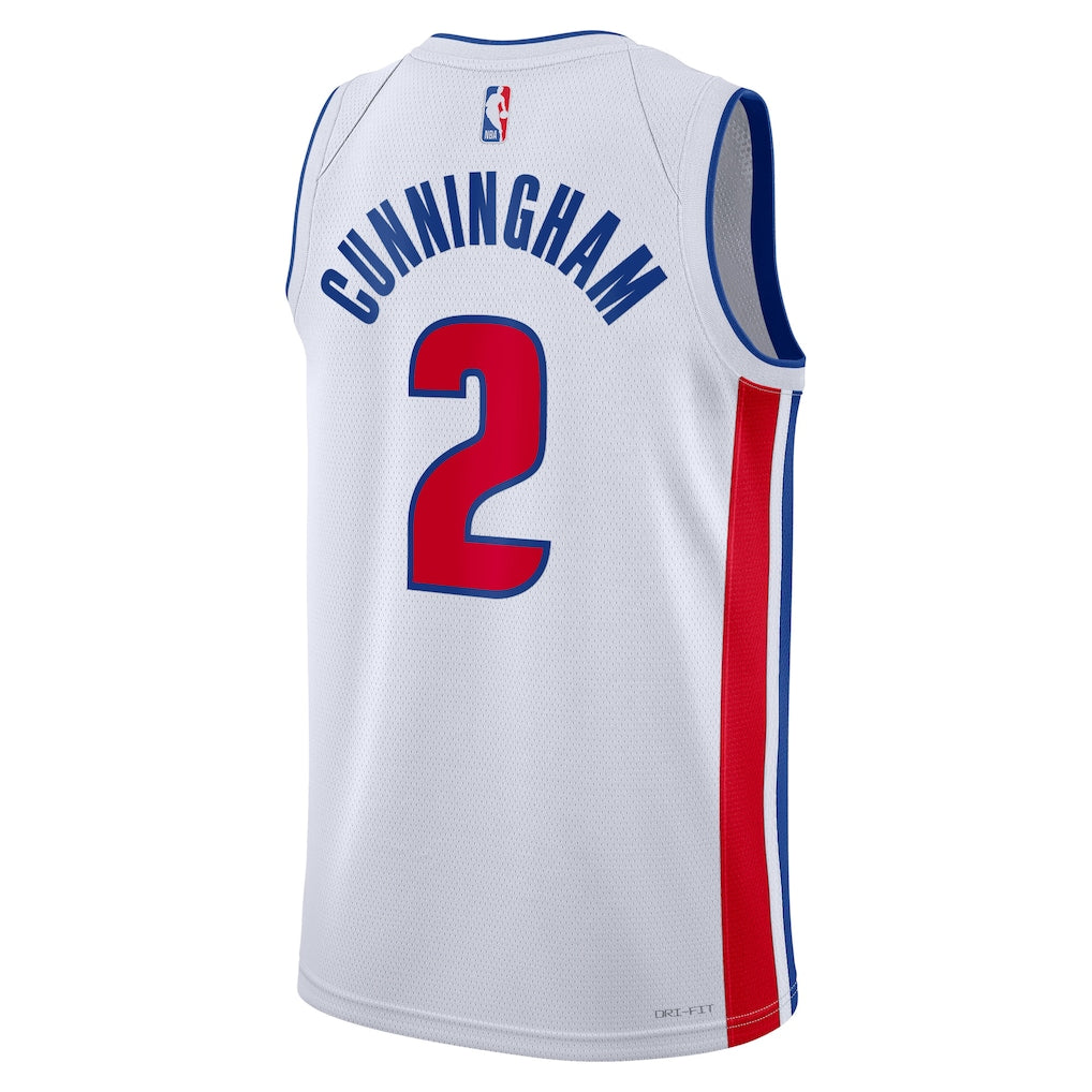 Detroit Pistons Cade Cunningham #2 Association Edition Swingman Jersey back view