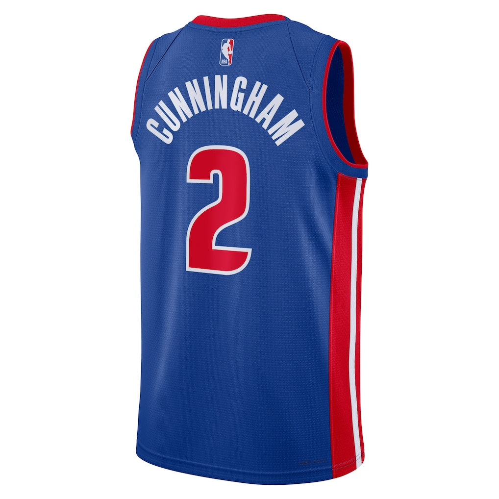 Detroit Pistons Cade Cunningham #2 Icon Edition Swingman Jersey back view