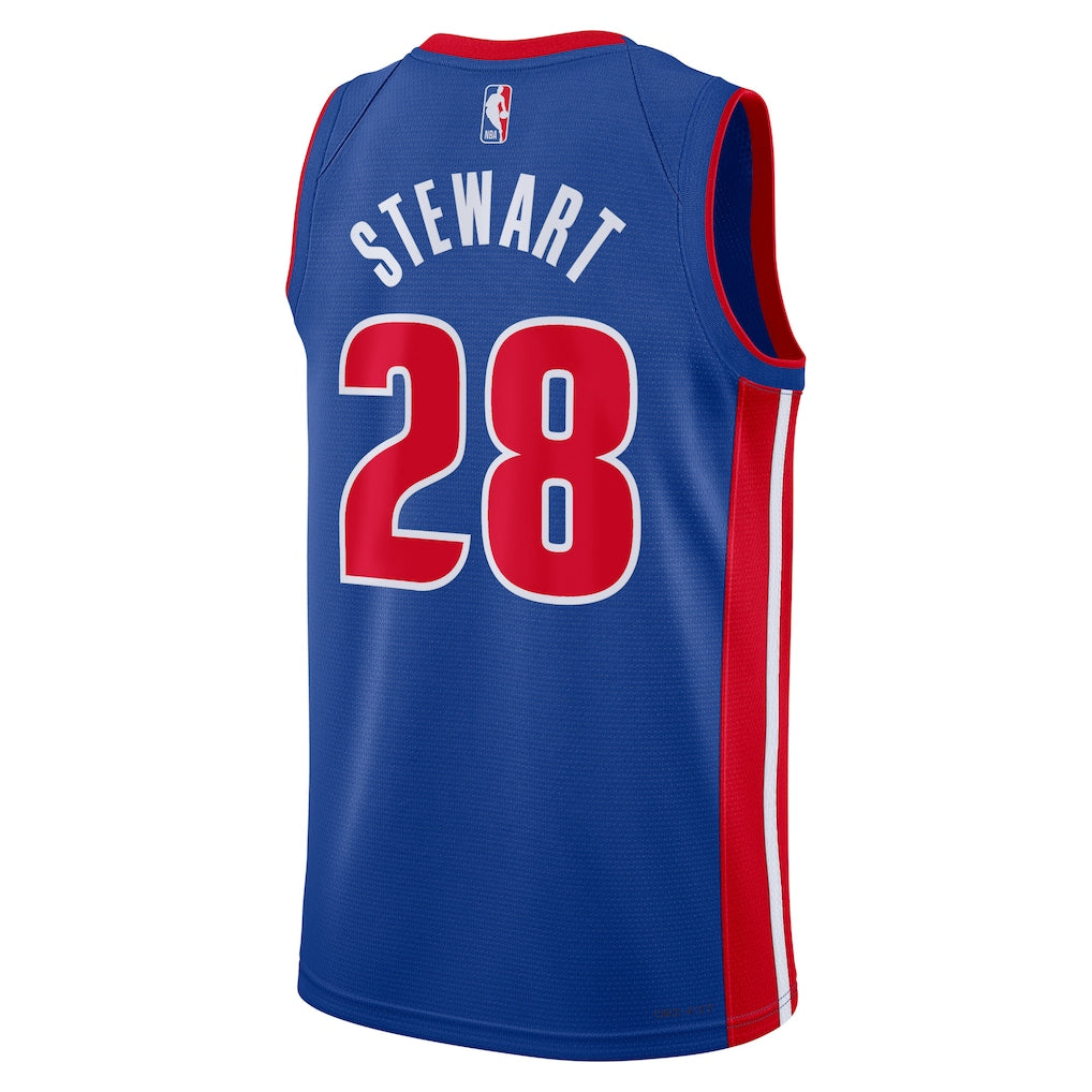 Detroit Pistons Isaiah Stewart #28 Icon Edition Swingman Jersey back view