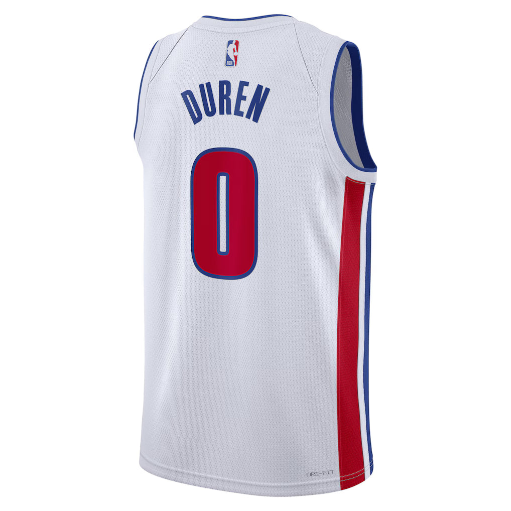 Detroit Pistons Jalen Duren #0 Association Edition Swingman Jersey back view