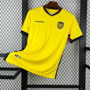 Ecuador World Cup Home Jersey 2026 front view with yellow base and navy trim
