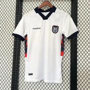 Ecuador World Cup Third Jersey 2026 front view with white base and navy collar
