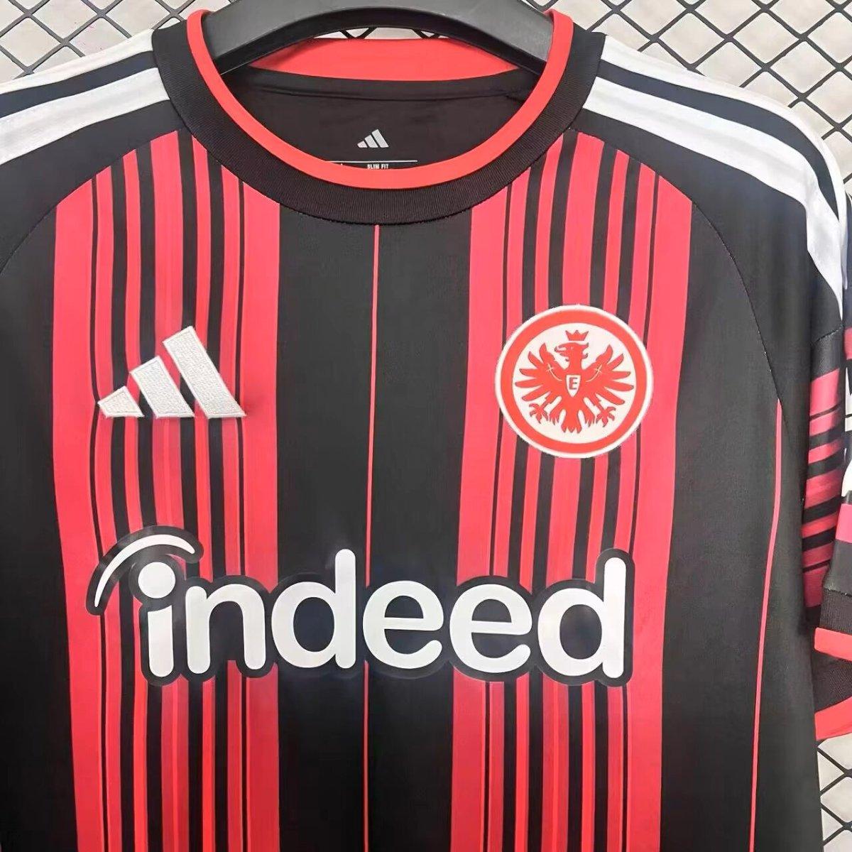 Eintracht Frankfurt Home Jersey 2026/27 crest detail with eagle badge and Indeed sponsor