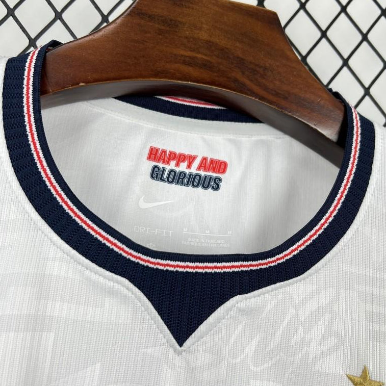 England 2026 World Cup home jersey white football shirt crest view
