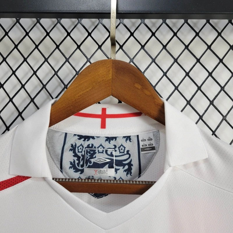 England Home Jersey 2006 inner collar and England cross detail