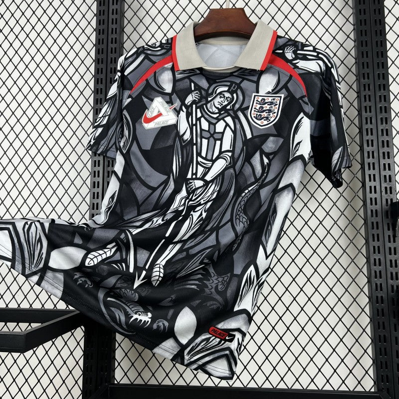 England x Palace Pre-match Jersey 2026 angled front view showing the graphic design and red detailing
