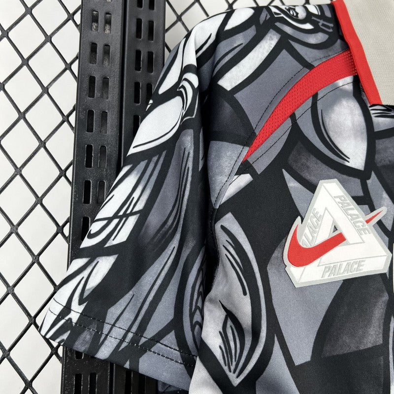 England x Palace Pre-match Jersey 2026 sleeve detail showing the graphic pattern and Palace logo
