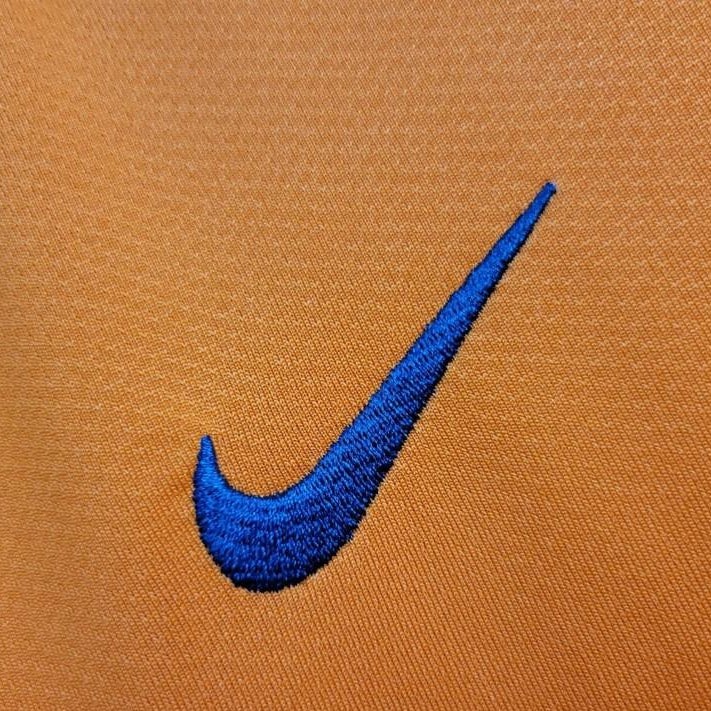 Nike logo detail on FC Barcelona 2006 07 away shirt
