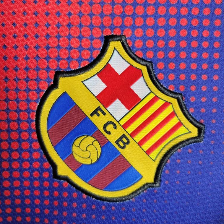 Qatar Foundation sponsor detail on FC Barcelona 2012 13 home jersey
