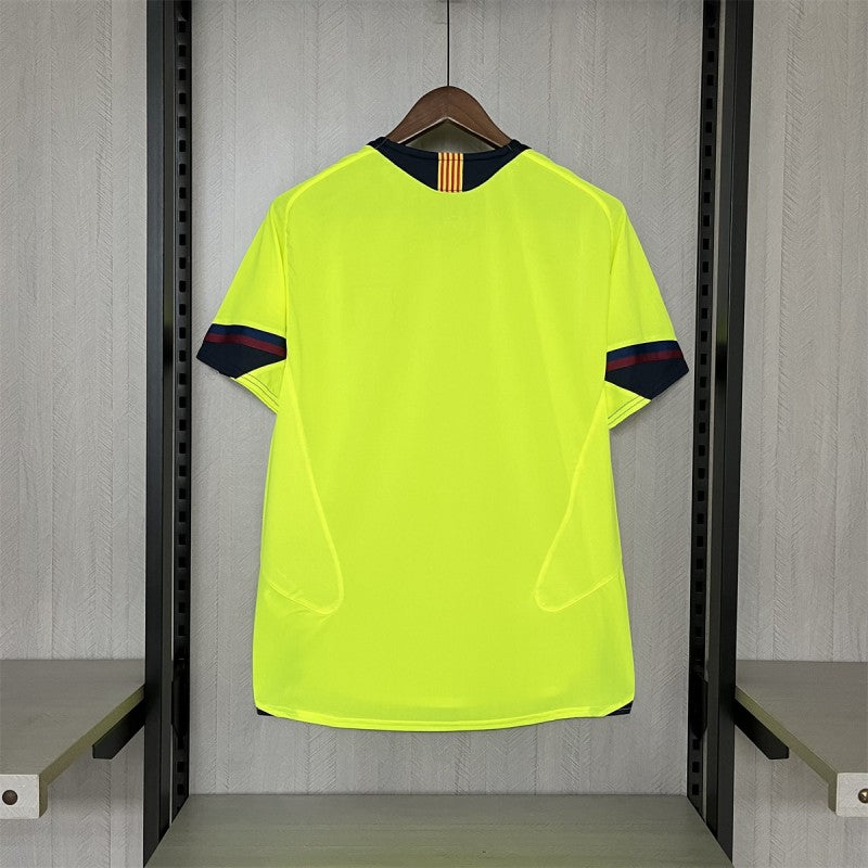 FC Barcelona Away Jersey 2005/06 back view in fluorescent yellow