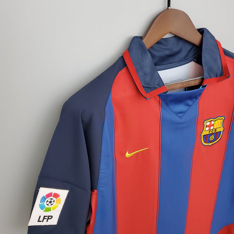FC Barcelona Home Jersey 2003/04 angled front view with club crest