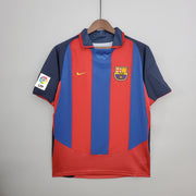 FC Barcelona Home Jersey 2003/04 front view with red and blue vertical stripes