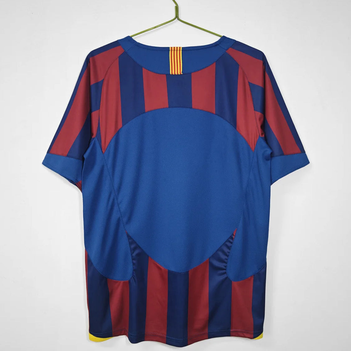 FC Barcelona Home Jersey 2005/06 back view with blue and red stripes and Catalan flag detail