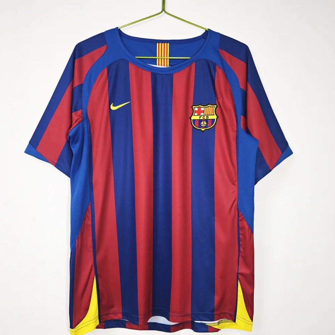 FC Barcelona Home Jersey 2005/06 front view with blue and red vertical stripes
