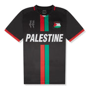 FC Palestine 2024 commemorative black jersey front with red and green stripe design