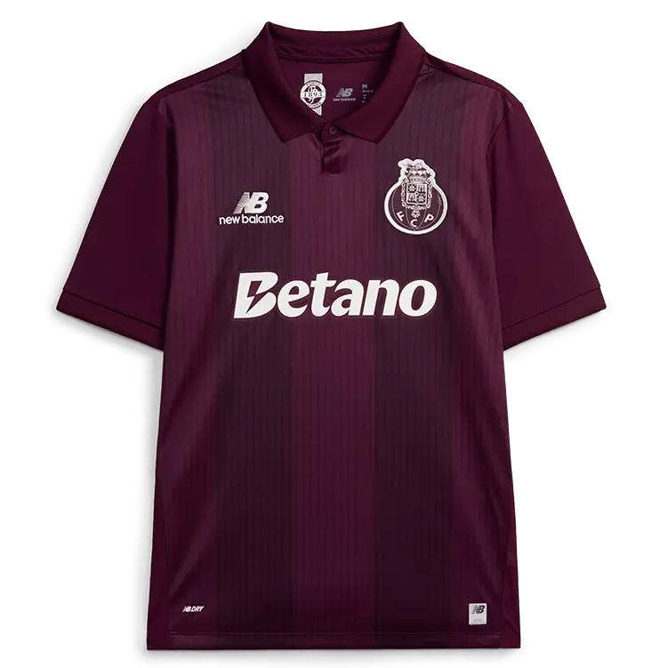 FC Porto Away Jersey 2026/27 front view with burgundy design and Betano sponsor