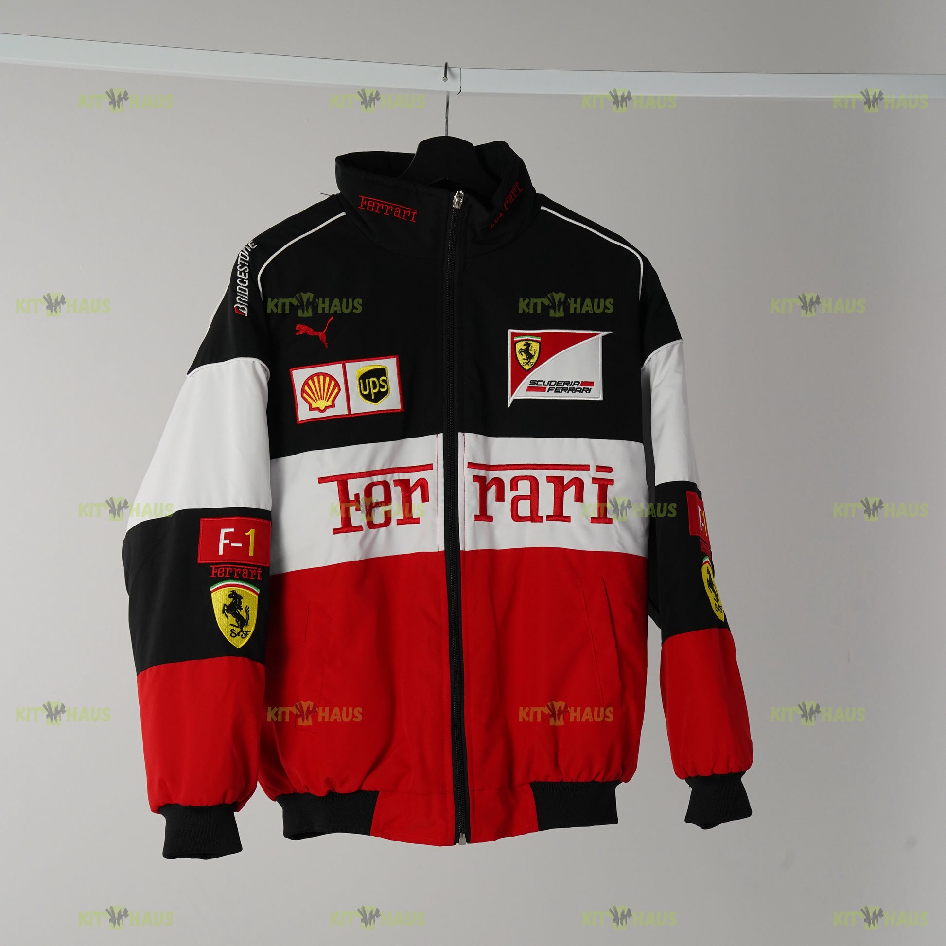Ferrari Racing Jacket Scuderia F1 red black white front view