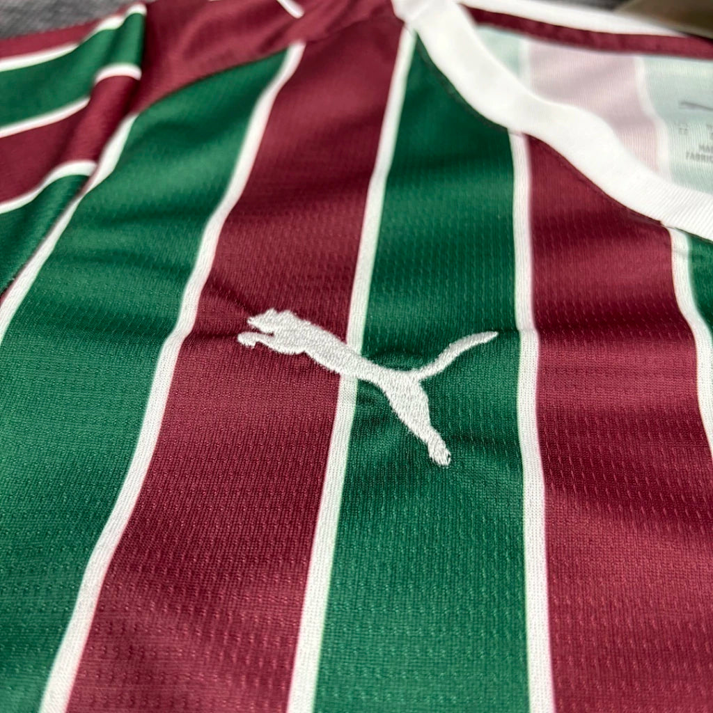 Fluminense Home Jersey 2026 Kids Set shorts detail with Fluminense crest and Puma logo
