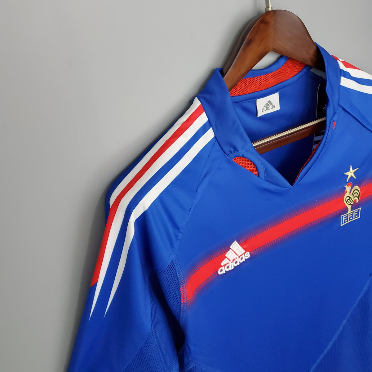 France Home Jersey 2004 angled front view with crest and chest detailing