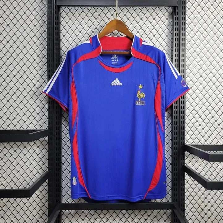 France Home Jersey 2006 front view in royal blue with red and white detailing