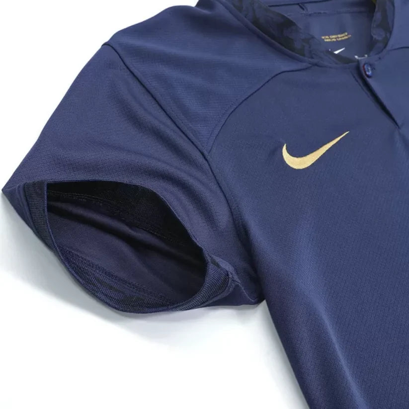 France Home Jersey 2022 sleeve detail with brand 