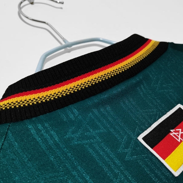Germany 1996 Away Retro Football Jersey back view collar