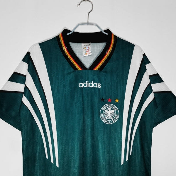 Germany 1996 Away Retro Football Jersey front view crest
