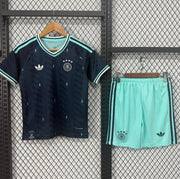 Germany Away Kit 2026/27 Kids Set front view with navy jersey and mint green shorts