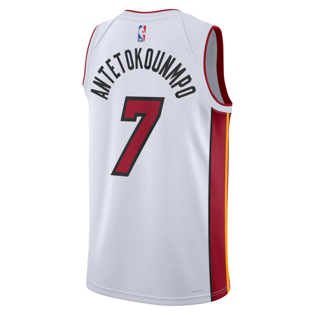 Giannis Antetokounmpo Miami Heat Association Edition Swingman Jersey back view